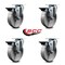 Service Caster 5'' Semi Steel Wheel Swivel Top Plate Caster Set with Posi Brake, 4PK SCC-20S514-SSS-PLB-4 - alternate 3